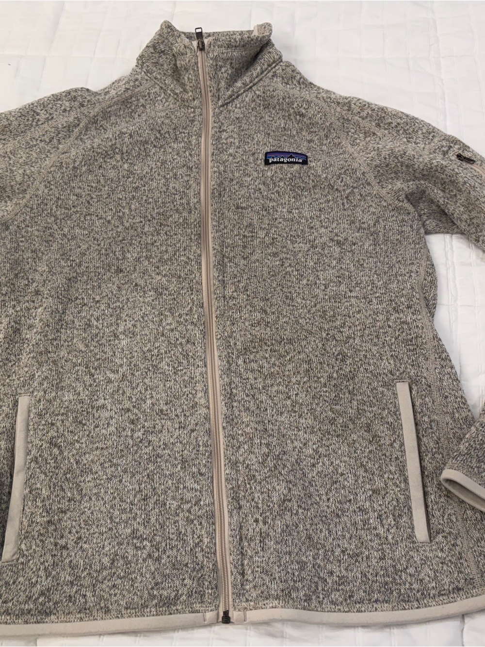 Patagonia Heathered Light Gray Full-Zip Fleece Jacket